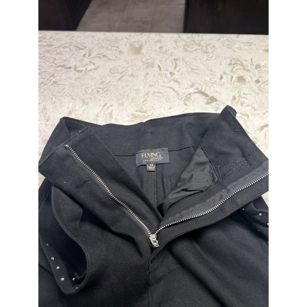 Flying Tomato Black Studded-Waist Boot Cut Pants - Picture 5 of 9